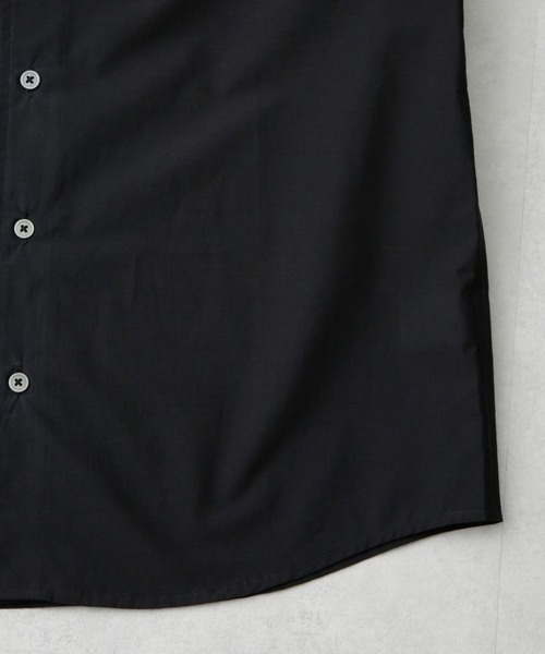 NANO universe(ナノユニバース)の「「MC」coveross(R)カッタウェイカラーシャツ(セットアップ可)(シャツ/ブラウス・メンズ・ブラック/チャコール・M/L)」の6枚目の写真