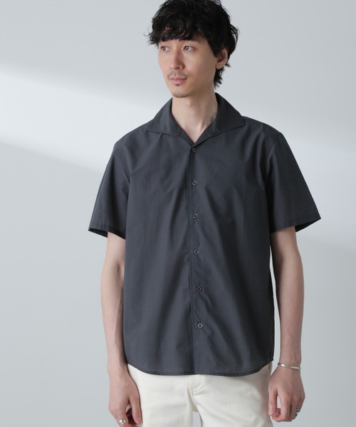 NANO universe(ナノユニバース)の「「MC」coveross(R)カッタウェイカラーシャツ(セットアップ可)(シャツ/ブラウス・メンズ・ブラック/チャコール・M/L)」の16枚目の写真