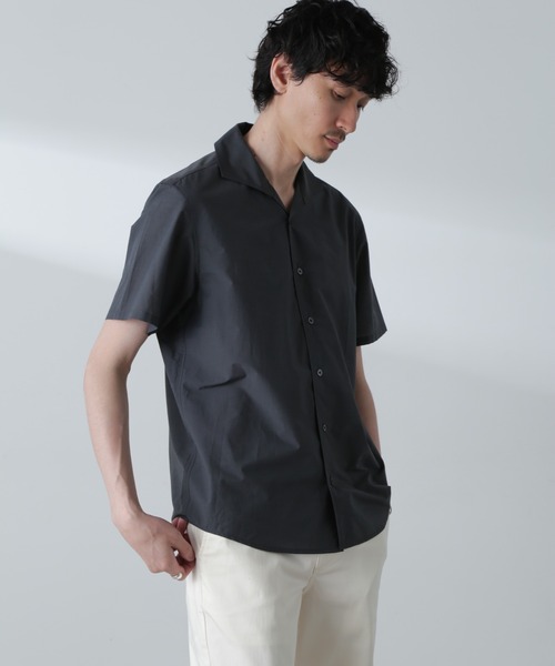 NANO universe(ナノユニバース)の「「MC」coveross(R)カッタウェイカラーシャツ(セットアップ可)(シャツ/ブラウス・メンズ・ブラック/チャコール・M/L)」の17枚目の写真