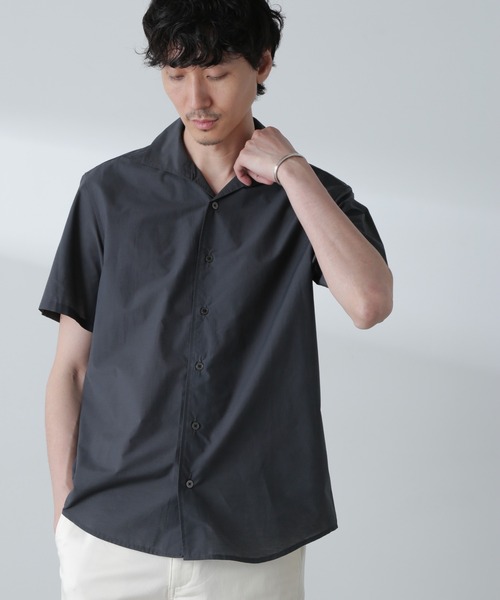 NANO universe(ナノユニバース)の「「MC」coveross(R)カッタウェイカラーシャツ(セットアップ可)(シャツ/ブラウス・メンズ・ブラック/チャコール・M/L)」の19枚目の写真