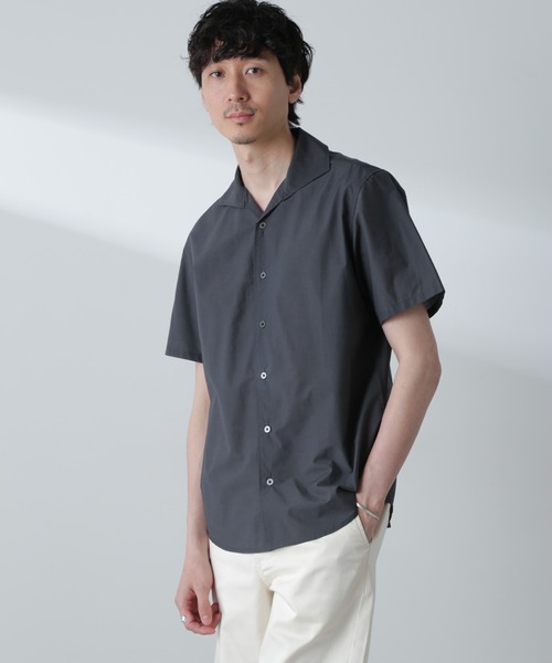 NANO universe(ナノユニバース)の「「MC」coveross(R)カッタウェイカラーシャツ(セットアップ可)(シャツ/ブラウス・メンズ・ブラック/チャコール・M/L)」の15枚目の写真