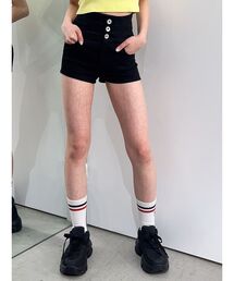 GYDA | ハイウエストボタン stretchy カラーショートパンツ(その他パンツ)