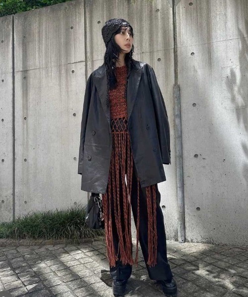 MEDI MELANGE TASSEL KNIT TOPを使った人気ファッション