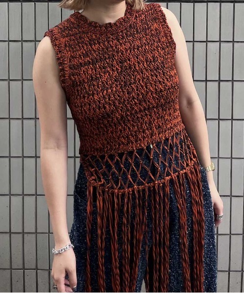 美品★ MEDI MELANGE TASSEL KNIT TOP MEDI MELANGE TASSEL KNIT TOP AMERI - メルカリ
