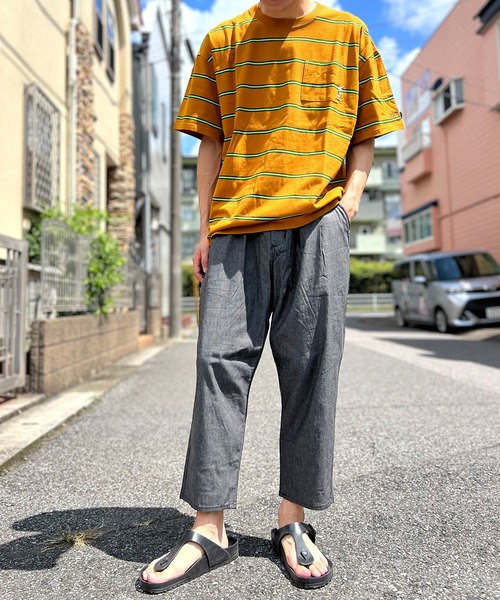 BEATJIVE（ビートジャイブ）の「クロップドパンツ シャンブレー デニムパンツ スラックス 薄手 メンズ（デニムパンツ・メンズ・インディゴブルー/ブラック系その他/ライトブルー・2/3）」の4枚目の写真