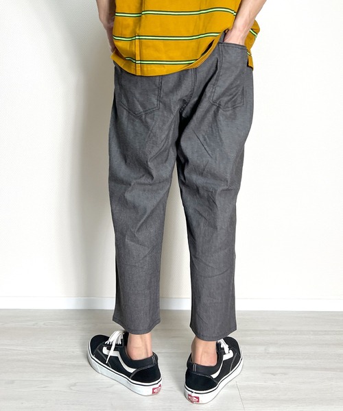 BEATJIVE（ビートジャイブ）の「クロップドパンツ シャンブレー デニムパンツ スラックス 薄手 メンズ（デニムパンツ・メンズ・インディゴブルー/ブラック系その他/ライトブルー・2/3）」の6枚目の写真