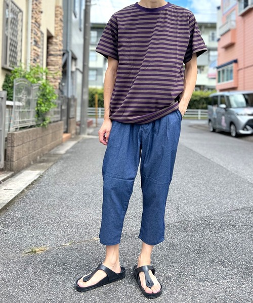 BEATJIVE（ビートジャイブ）の「クロップドパンツ シャンブレー デニムパンツ スラックス 薄手 メンズ（デニムパンツ・メンズ・インディゴブルー/ブラック系その他/ライトブルー・2/3）」の7枚目の写真