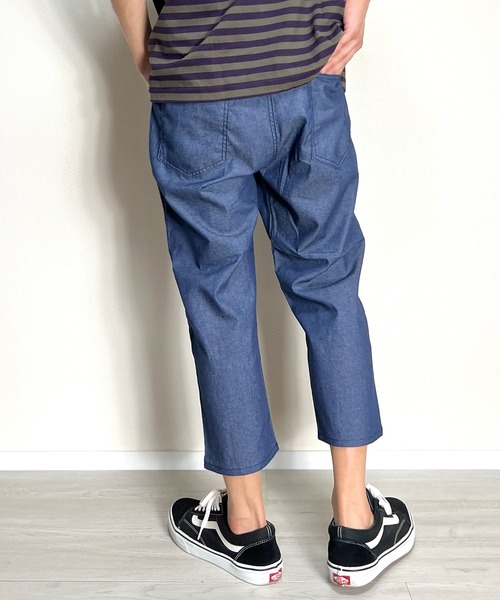 BEATJIVE（ビートジャイブ）の「クロップドパンツ シャンブレー デニムパンツ スラックス 薄手 メンズ（デニムパンツ・メンズ・インディゴブルー/ブラック系その他/ライトブルー・2/3）」の10枚目の写真