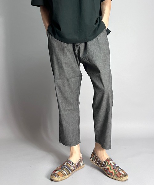 BEATJIVE（ビートジャイブ）の「クロップドパンツ シャンブレー デニムパンツ スラックス 薄手 メンズ（デニムパンツ・メンズ・インディゴブルー/ブラック系その他/ライトブルー・2/3）」の19枚目の写真