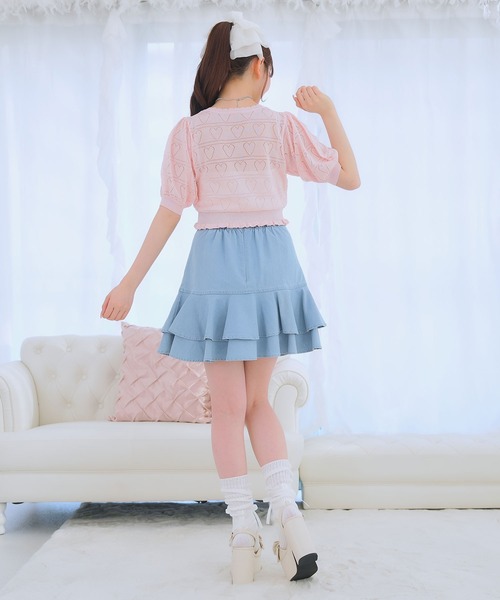 DearMyLoveRose(ディアマイラブローズ)の「透かしハートラメニットカーディガン(ニット/セーター・レディース・ホワイト/ブラック/レッド/ブルー/ベビーピンク・M-L/L~LL/LL~3L)」の14枚目の写真
