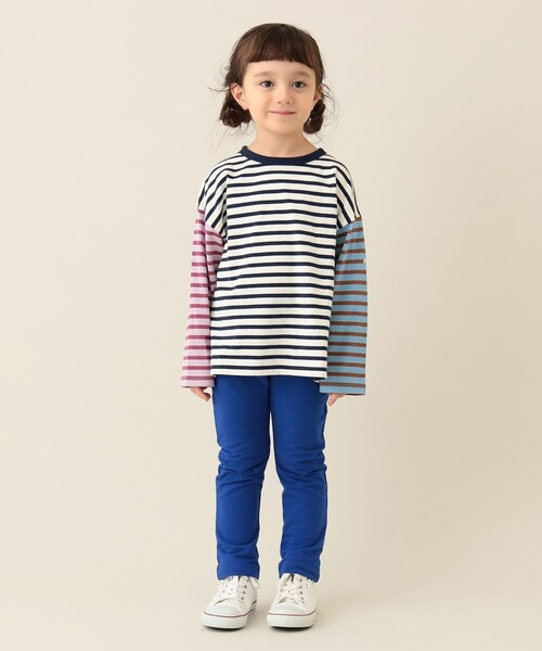 BEAMS mini（ビームスミニ）の「ボーダー ロングスリーブ Tシャツ 2024FW （90～140cm）（Tシャツ/カットソー・キッズ・レッド系その他/ホワイト系その他5/ライトブルー/その他・90/100/110/120/130/140/150）」の6枚目の写真