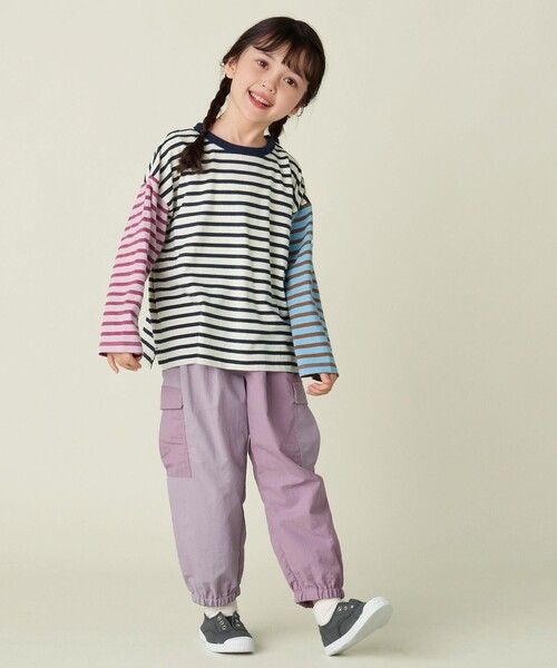 BEAMS mini（ビームスミニ）の「ボーダー ロングスリーブ Tシャツ 2024FW （90～140cm）（Tシャツ/カットソー・キッズ・レッド系その他/ホワイト系その他5/ライトブルー/その他・90/100/110/120/130/140/150）」の10枚目の写真