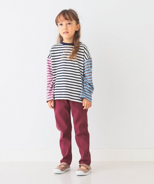 BEAMS mini（ビームスミニ）の「ボーダー ロングスリーブ Tシャツ 2024FW （90～140cm）（Tシャツ/カットソー・キッズ・レッド系その他/ホワイト系その他5/ライトブルー/その他・90/100/110/120/130/140/150）」の13枚目の写真