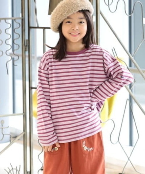 BEAMS mini（ビームスミニ）の「ボーダー ロングスリーブ Tシャツ 2024FW （90～140cm）（Tシャツ/カットソー・キッズ・レッド系その他/ホワイト系その他5/ライトブルー/その他・90/100/110/120/130/140/150）」の3枚目の写真