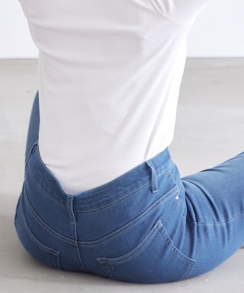 itto...(イット)の「デニムの常識が変わる!やわらかストレッチ新感覚マシュマロデニムパンツ(スリム)(デニムパンツ・レディース・ネイビー/インディゴブルー/ブルー・L/XL/XXL/S/M)」の9枚目の写真