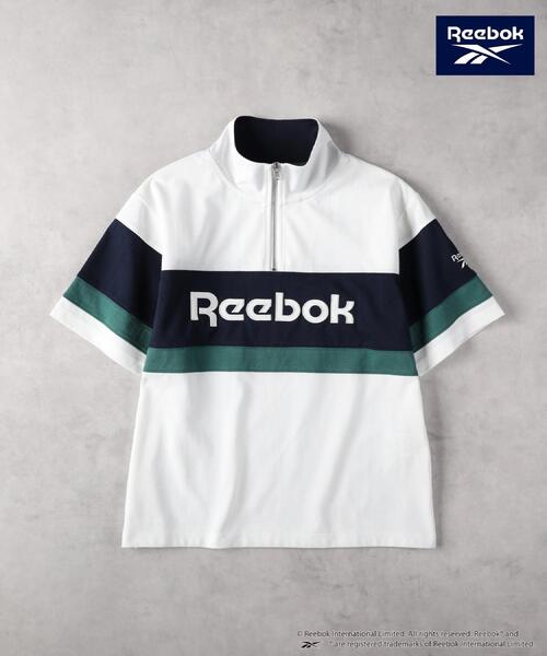 Right-on(ライトオン)の「Reebok(リーボック)ハーフジップTシャツ(Tシャツ/カットソー・レディース・ネイビー/ホワイト・M/L/XL)」の5枚目の写真