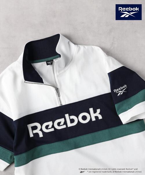 Right-on(ライトオン)の「Reebok(リーボック)ハーフジップTシャツ(Tシャツ/カットソー・レディース・ネイビー/ホワイト・M/L/XL)」の6枚目の写真
