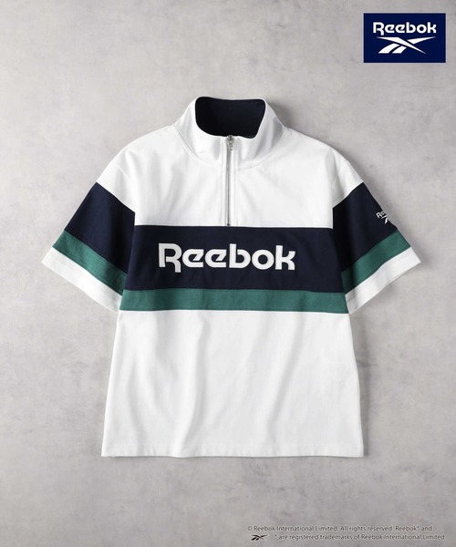 Right-on(ライトオン)の「Reebok(リーボック)ハーフジップTシャツ(Tシャツ/カットソー・レディース・ネイビー/ホワイト・M/L/XL)」の10枚目の写真