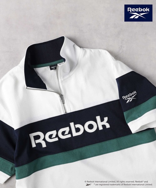 Right-on(ライトオン)の「Reebok(リーボック)ハーフジップTシャツ(Tシャツ/カットソー・レディース・ネイビー/ホワイト・M/L/XL)」の11枚目の写真