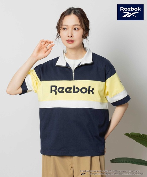 Right-on(ライトオン)の「Reebok(リーボック)ハーフジップTシャツ(Tシャツ/カットソー・レディース・ネイビー/ホワイト・M/L/XL)」の13枚目の写真