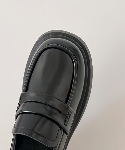 Shoes in Closet(シューズインクローゼット)の「軽量 厚底 タンクソール ヒールアップ コインローファー 774(ローファー・レディース・ブラック/ダークブラウン/ブラック系その他/アイボリー・LL/S/M/L)」の8枚目の写真