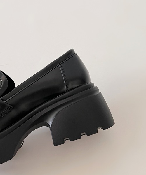 Shoes in Closet(シューズインクローゼット)の「軽量 厚底 タンクソール ヒールアップ コインローファー 774(ローファー・レディース・ブラック/ダークブラウン/ブラック系その他/アイボリー・LL/S/M/L)」の9枚目の写真