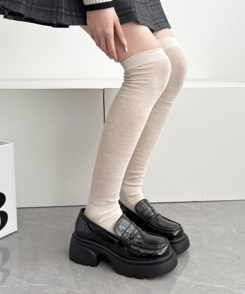 Shoes in Closet(シューズインクローゼット)の「軽量 厚底 タンクソール ヒールアップ コインローファー 774(ローファー・レディース・ブラック/ダークブラウン/ブラック系その他/アイボリー・LL/S/M/L)」の21枚目の写真