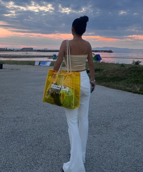 INTER FACTORY（インターファクトリー）の「AINA - ロープクリアバッグ made in INTER FACTORY（トートバッグ・レディース・ピンク/ブラック/イエロー・FREE）」の13枚目の写真