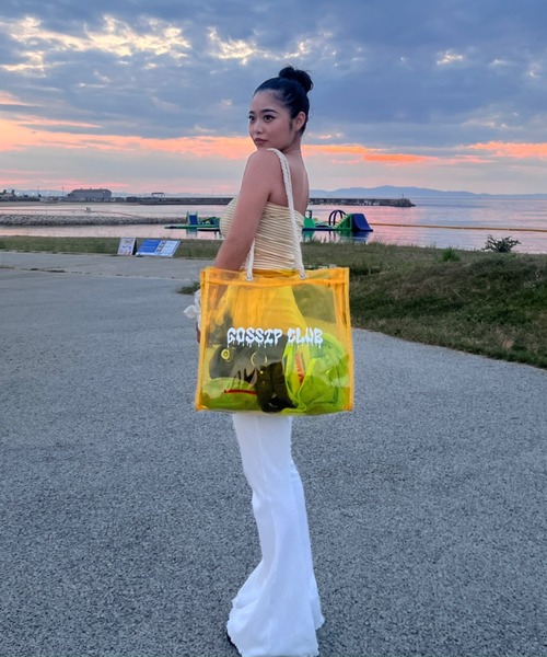 INTER FACTORY（インターファクトリー）の「AINA - ロープクリアバッグ made in INTER FACTORY（トートバッグ・レディース・ピンク/ブラック/イエロー・FREE）」の12枚目の写真