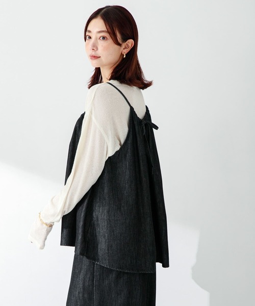 URBAN RESEARCH Sonny Label（アーバンリサーチサニーレーベル）の「デニムキャミ×パンツセットアップ（サロペット/オーバーオール・レディース・ブラック/インディゴブルー・FREE）」の4枚目の写真