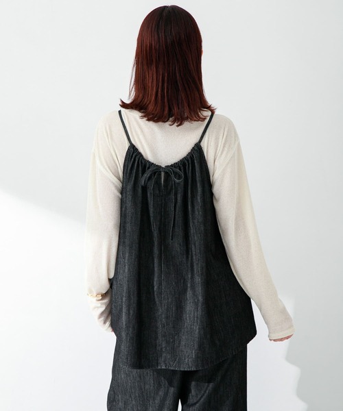URBAN RESEARCH Sonny Label（アーバンリサーチサニーレーベル）の「デニムキャミ×パンツセットアップ（サロペット/オーバーオール・レディース・ブラック/インディゴブルー・FREE）」の5枚目の写真