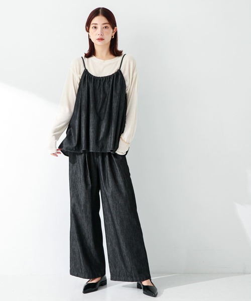 URBAN RESEARCH Sonny Label（アーバンリサーチサニーレーベル）の「デニムキャミ×パンツセットアップ（サロペット/オーバーオール・レディース・ブラック/インディゴブルー・FREE）」の6枚目の写真