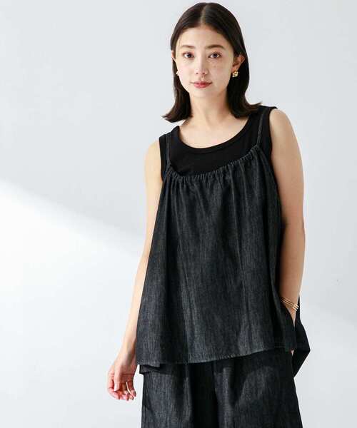 URBAN RESEARCH Sonny Label（アーバンリサーチサニーレーベル）の「デニムキャミ×パンツセットアップ（サロペット/オーバーオール・レディース・ブラック/インディゴブルー・FREE）」の10枚目の写真