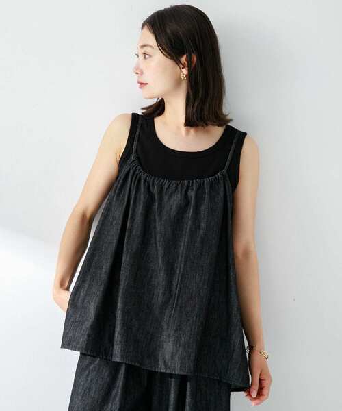 URBAN RESEARCH Sonny Label（アーバンリサーチサニーレーベル）の「デニムキャミ×パンツセットアップ（サロペット/オーバーオール・レディース・ブラック/インディゴブルー・FREE）」の11枚目の写真