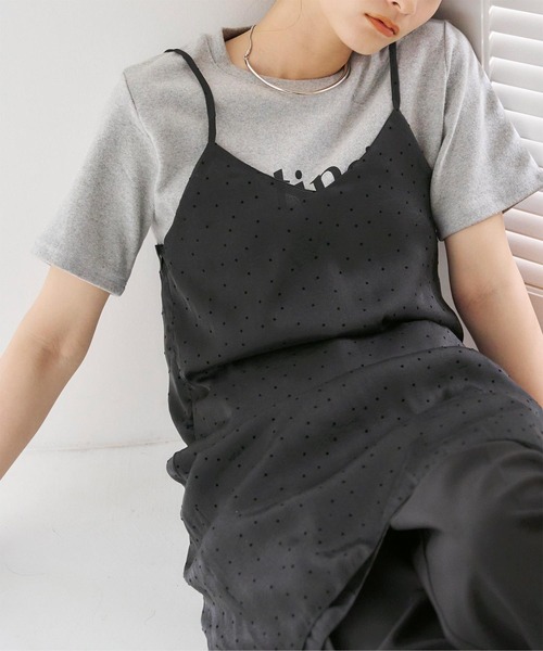 titivate（ティティベイト）の「ミニドットキャミソールワンピース（ワンピース・レディース・ブラック/オフホワイト・FREE）」の2枚目の写真
