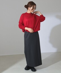 美品】ATON SLOW WOOL クルーネックニット レッド系 2サイズ 美品