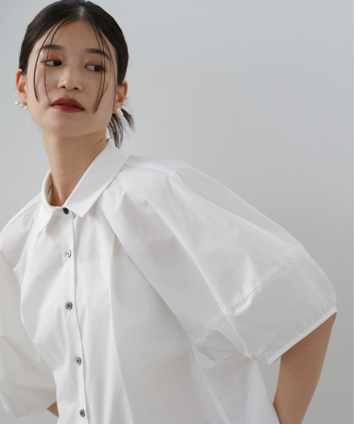 N.(N. Natural Beauty Basic)(エヌエヌナチュラルビューティーベーシック)の「◆ランタンスリーブブラウス(シャツ/ブラウス・レディース・ライラック/ベージュ/ホワイト・MEDIUM)」の1枚目の写真