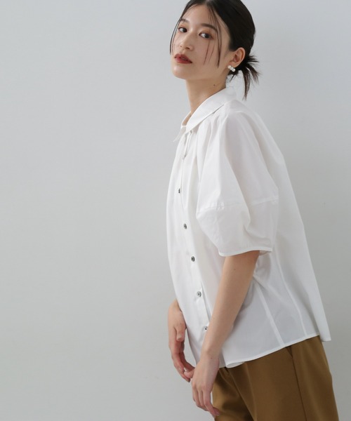 N.(N. Natural Beauty Basic)(エヌエヌナチュラルビューティーベーシック)の「◆ランタンスリーブブラウス(シャツ/ブラウス・レディース・ライラック/ベージュ/ホワイト・MEDIUM)」の5枚目の写真