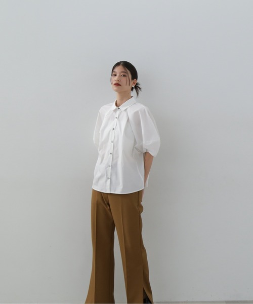 N.(N. Natural Beauty Basic)(エヌエヌナチュラルビューティーベーシック)の「◆ランタンスリーブブラウス(シャツ/ブラウス・レディース・ライラック/ベージュ/ホワイト・MEDIUM)」の6枚目の写真