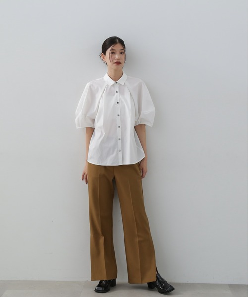 N.(N. Natural Beauty Basic)(エヌエヌナチュラルビューティーベーシック)の「◆ランタンスリーブブラウス(シャツ/ブラウス・レディース・ライラック/ベージュ/ホワイト・MEDIUM)」の7枚目の写真