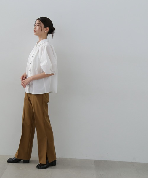 N.(N. Natural Beauty Basic)(エヌエヌナチュラルビューティーベーシック)の「◆ランタンスリーブブラウス(シャツ/ブラウス・レディース・ライラック/ベージュ/ホワイト・MEDIUM)」の8枚目の写真