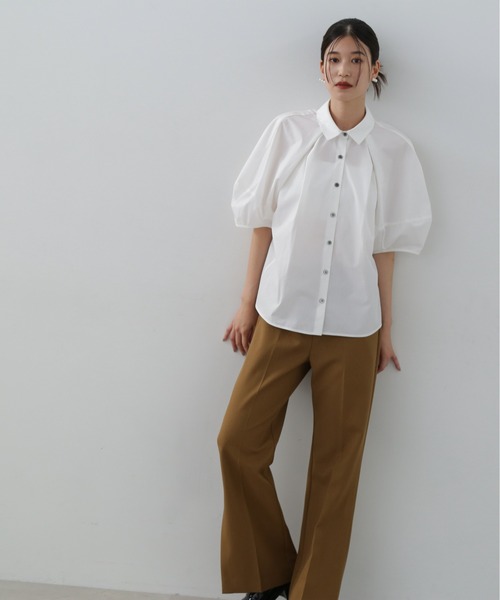 N.(N. Natural Beauty Basic)(エヌエヌナチュラルビューティーベーシック)の「◆ランタンスリーブブラウス(シャツ/ブラウス・レディース・ライラック/ベージュ/ホワイト・MEDIUM)」の9枚目の写真