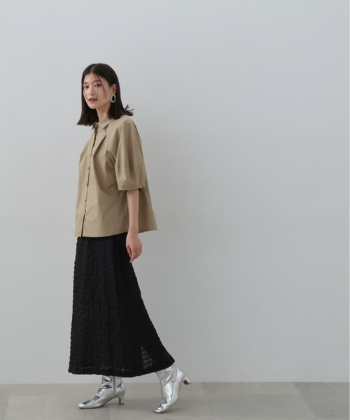 N.(N. Natural Beauty Basic)(エヌエヌナチュラルビューティーベーシック)の「◆ランタンスリーブブラウス(シャツ/ブラウス・レディース・ライラック/ベージュ/ホワイト・MEDIUM)」の16枚目の写真