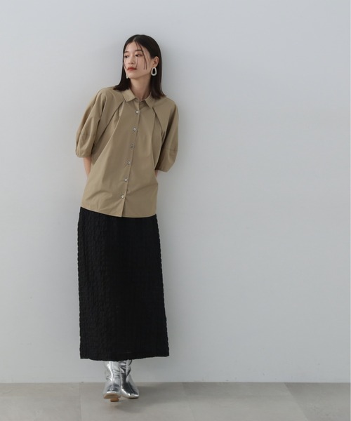 N.(N. Natural Beauty Basic)(エヌエヌナチュラルビューティーベーシック)の「◆ランタンスリーブブラウス(シャツ/ブラウス・レディース・ライラック/ベージュ/ホワイト・MEDIUM)」の17枚目の写真