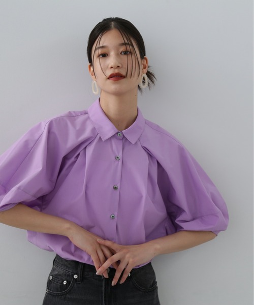 N.(N. Natural Beauty Basic)(エヌエヌナチュラルビューティーベーシック)の「◆ランタンスリーブブラウス(シャツ/ブラウス・レディース・ライラック/ベージュ/ホワイト・MEDIUM)」の21枚目の写真