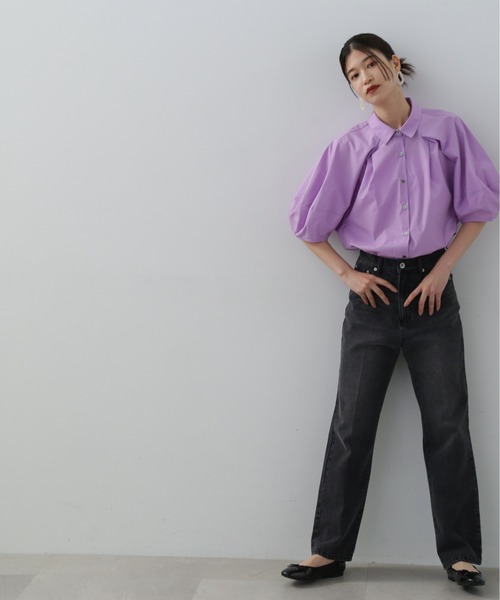 N.(N. Natural Beauty Basic)(エヌエヌナチュラルビューティーベーシック)の「◆ランタンスリーブブラウス(シャツ/ブラウス・レディース・ライラック/ベージュ/ホワイト・MEDIUM)」の22枚目の写真