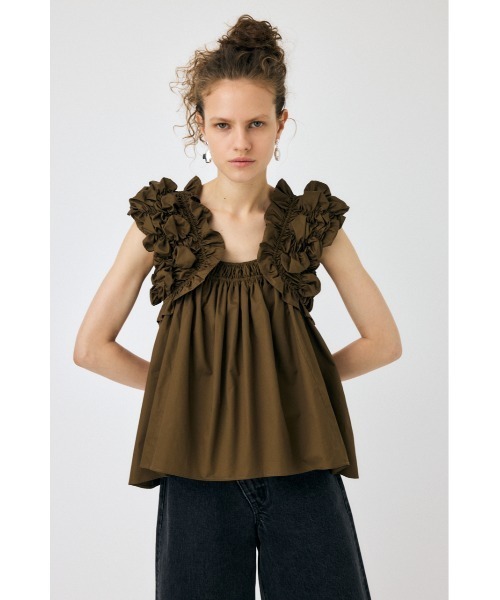 MOUSSY（マウジー）の「SHOULDER FRILLS トップス（その他トップス・レディース・ホワイト/ブラック/カーキ・FREE）」の3枚目の写真