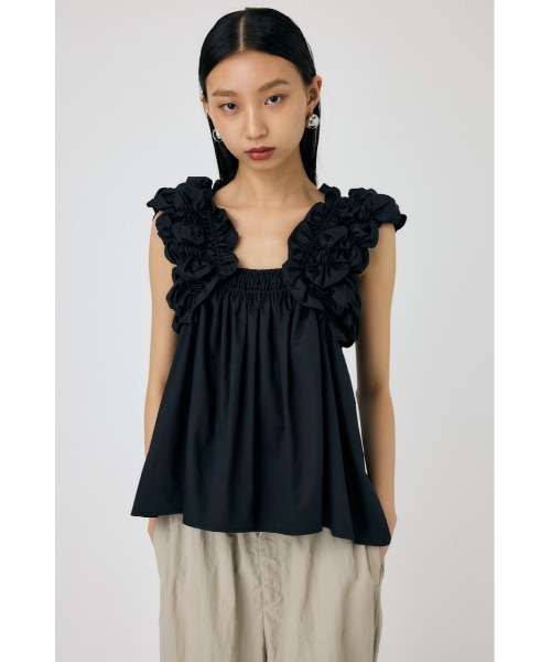 MOUSSY（マウジー）の「SHOULDER FRILLS トップス（その他トップス・レディース・ホワイト/ブラック/カーキ・FREE）」の2枚目の写真