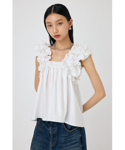 MOUSSY（マウジー）の「SHOULDER FRILLS トップス（その他トップス・レディース・ホワイト/ブラック/カーキ・FREE）」の9枚目の写真