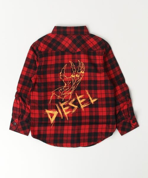 DIESEL KIDS（ディーゼルキッズ）の「DIESEL（ディーゼル）Kids & Junior チェック柄シャツ（シャツ/ブラウス・キッズ・レッド・4Y/6Y/8Y/10Y/12Y/14Y/16Y）」の4枚目の写真